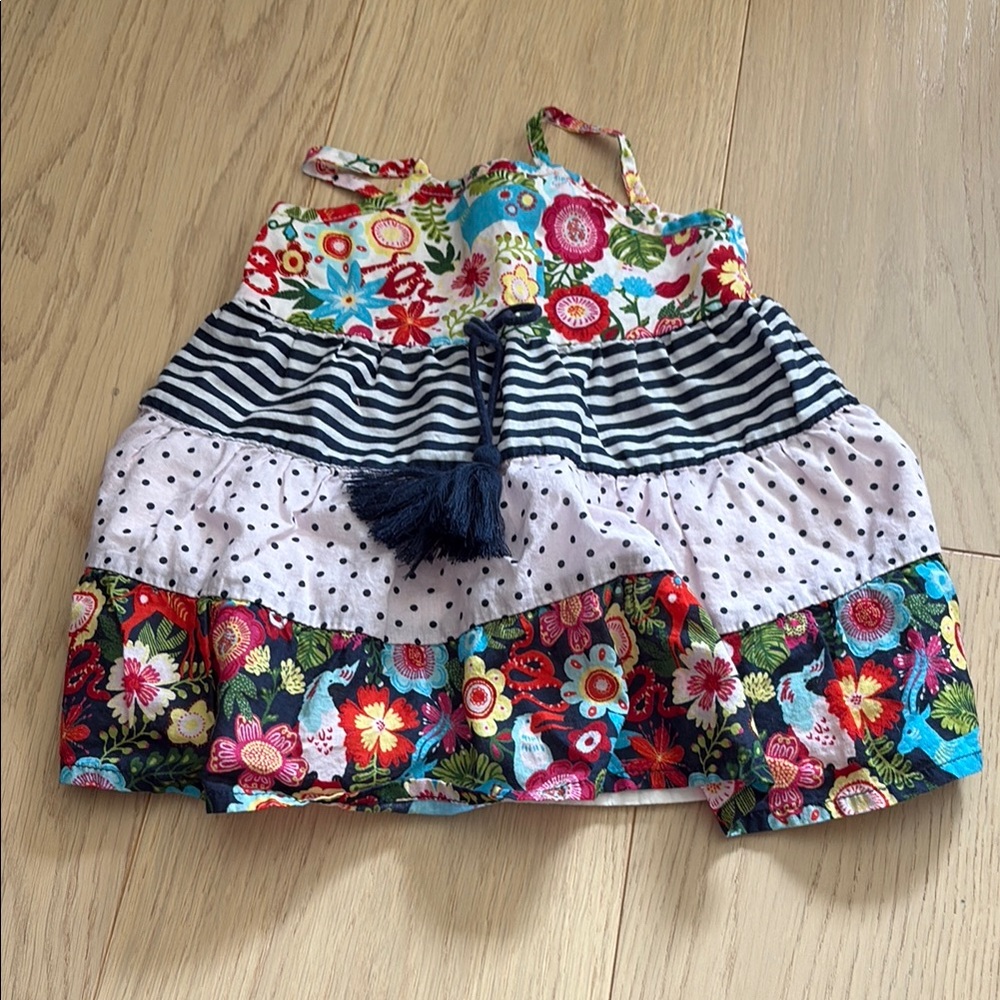 2/$20 CASTRO Baby Girl Colorful Floral and Striped Dress
